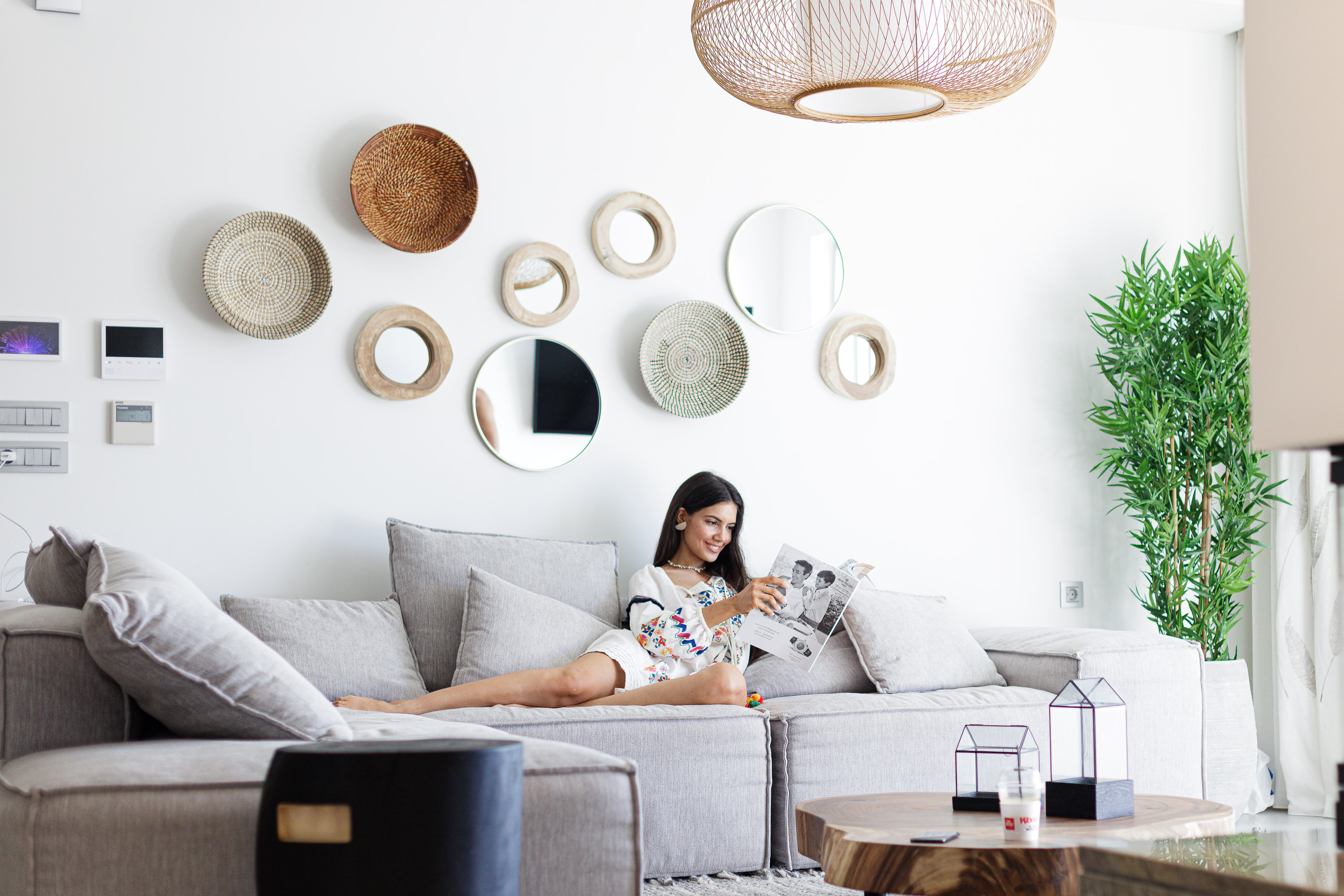 A still life artwork lounge area.